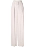 Paule Ka Belted Flared Trousers - Neutrals