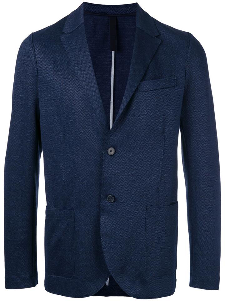Harris Wharf London Two-button Blazer, Men's, Size: 48, Blue, Cotton/linen/flax