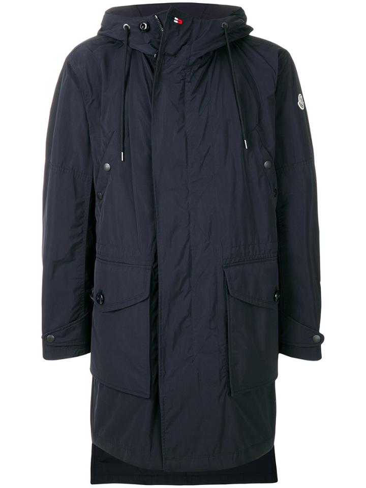 Moncler Classic Zipped Coat - Blue