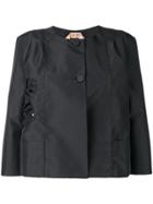 No21 Embroidered A-line Jacket - Black