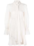See By Chloé Checked High Neck Ruffle Dress - Nude & Neutrals