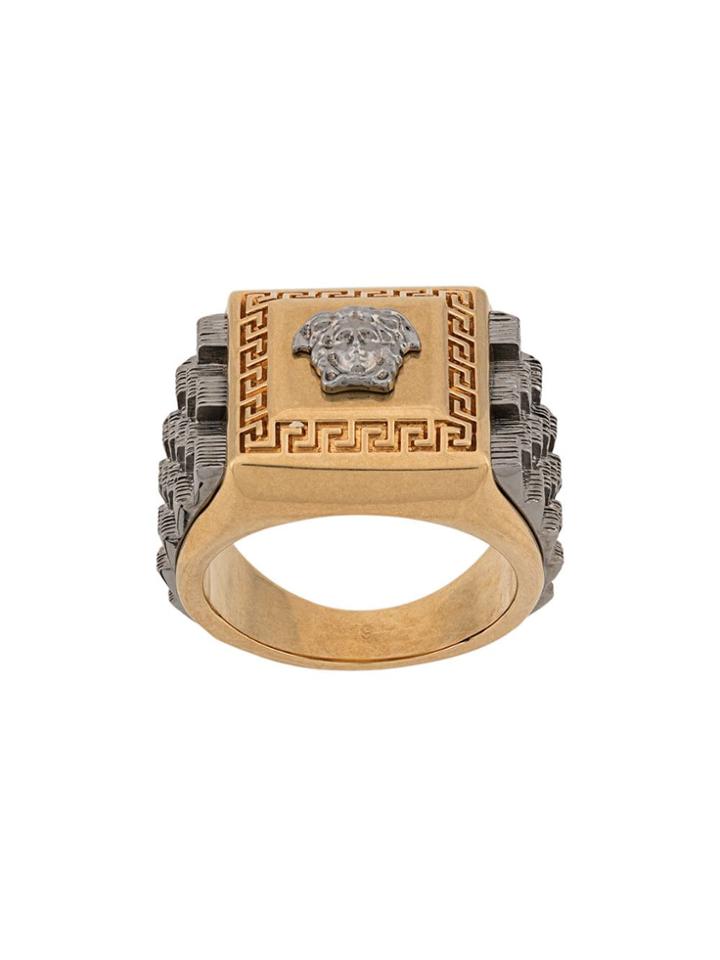 Versace Contrast Medusa Ring - Gold