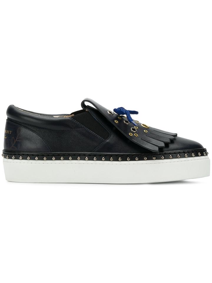 Burberry Fringed Sneakers - Blue
