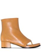 Loewe Camel 60 Leather Thong Boots - Brown