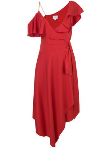 Jovonna Asymmetric Stara Wrap Dress - Red