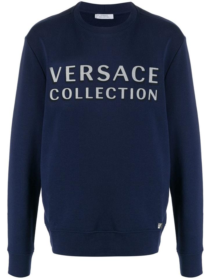 Versace Collection Logo Print Sweatshirt - Blue