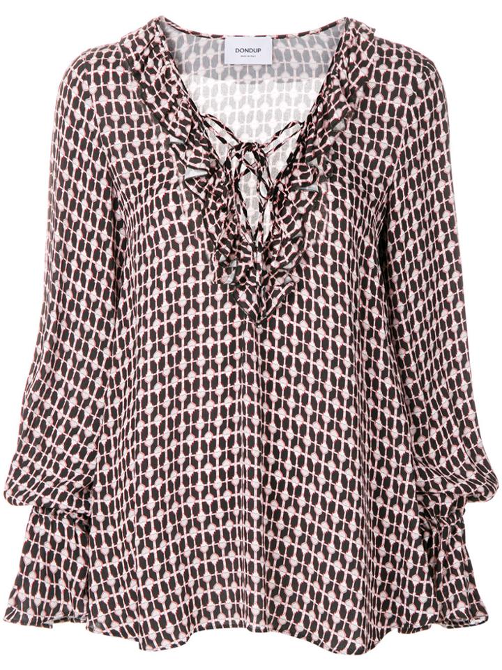 Dondup Printed Flared Blouse - Black