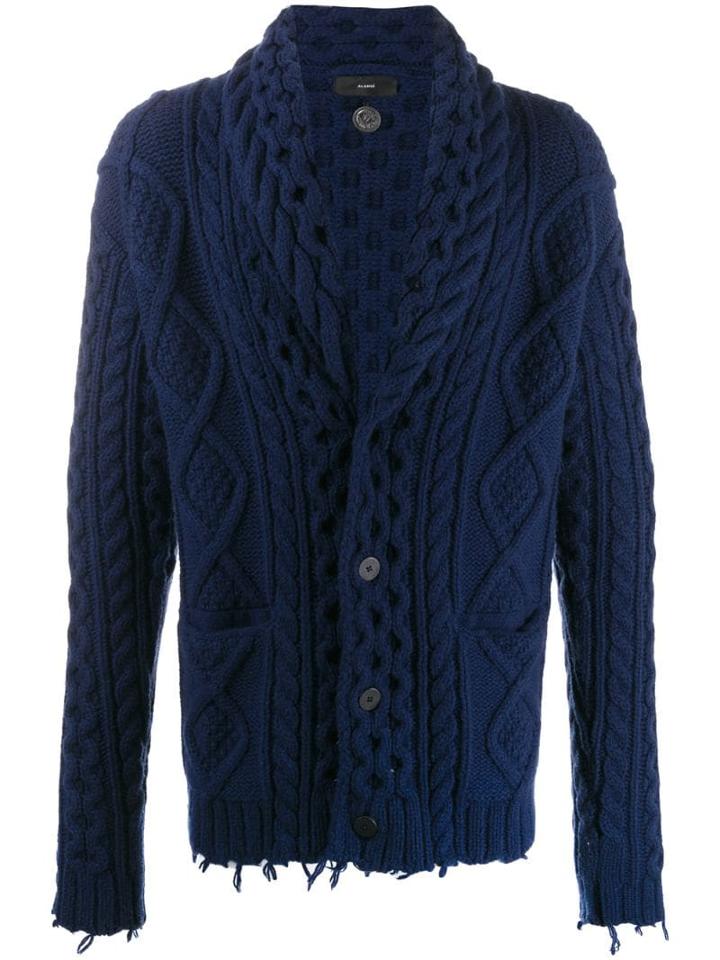 Alanui Fisherman Cable Knit Cardigan - Blue