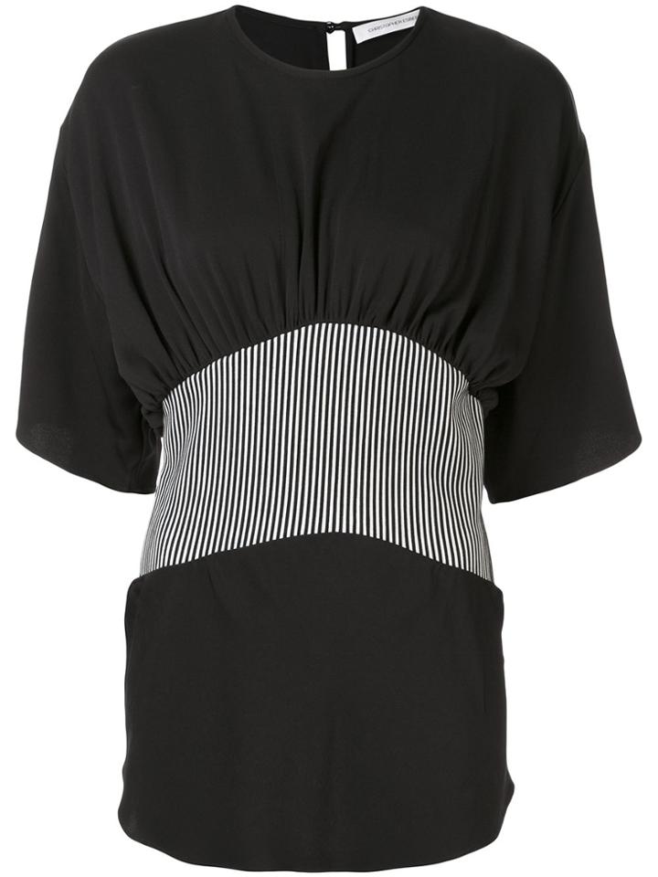 Christopher Esber Striped-panel T-shirt - Black