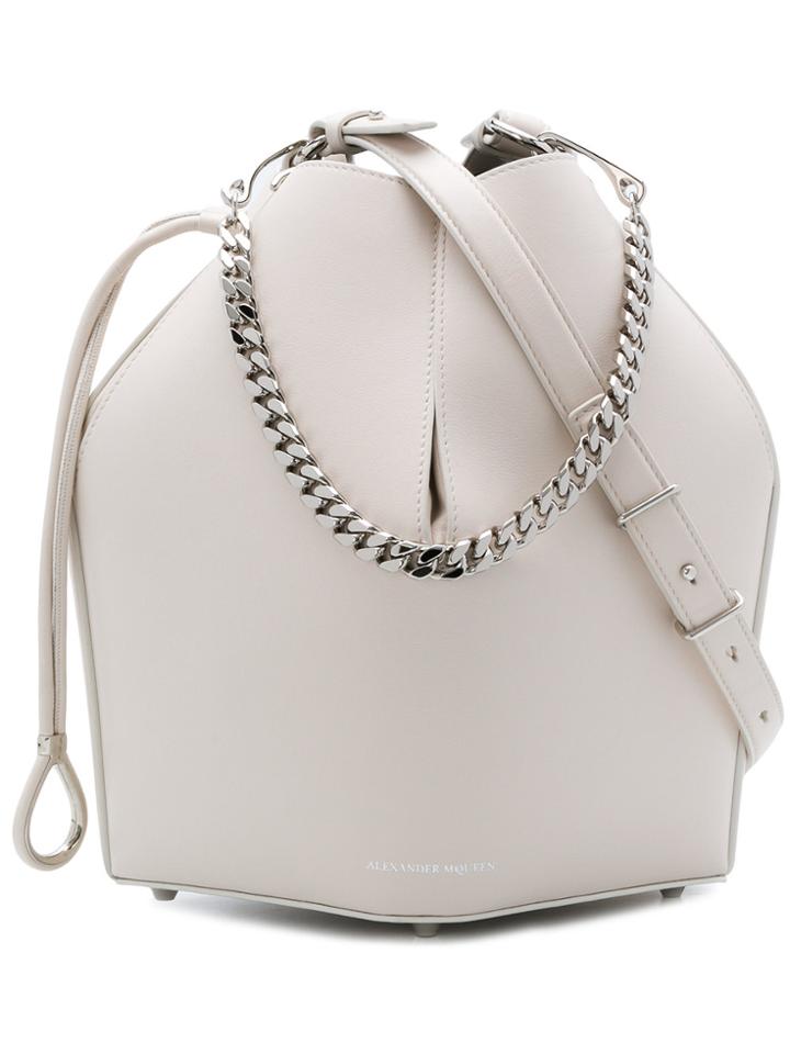 Alexander Mcqueen Bucket Bag - White
