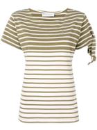 Jw Anderson Striped Sleeve Tie T-shirt - Green