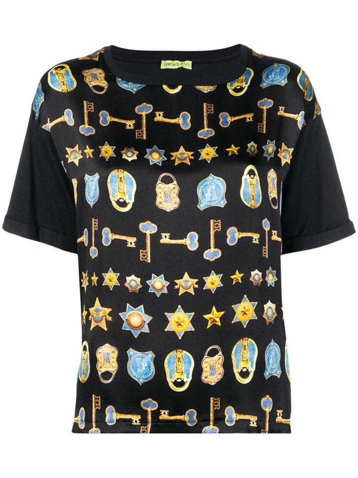 Versace Jeans Key & Padlock Print T-shirt - Black