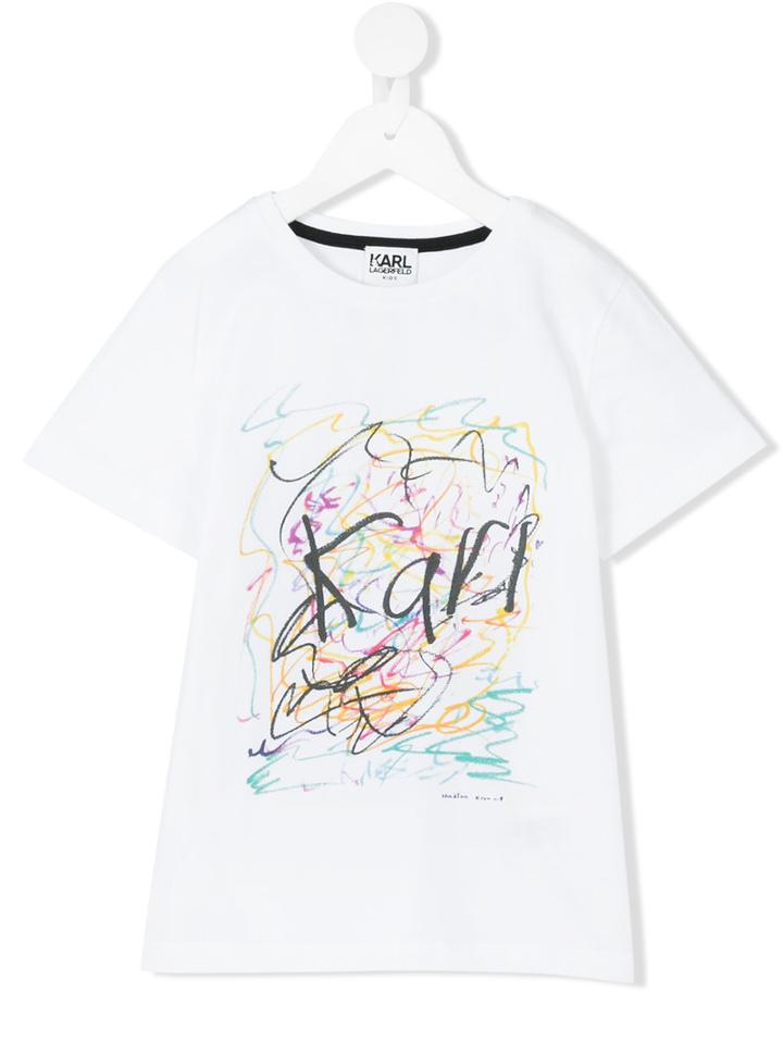 Karl Lagerfeld Kids - Karl Graffiti T-shirt - Kids - Cotton - 2 Yrs, White