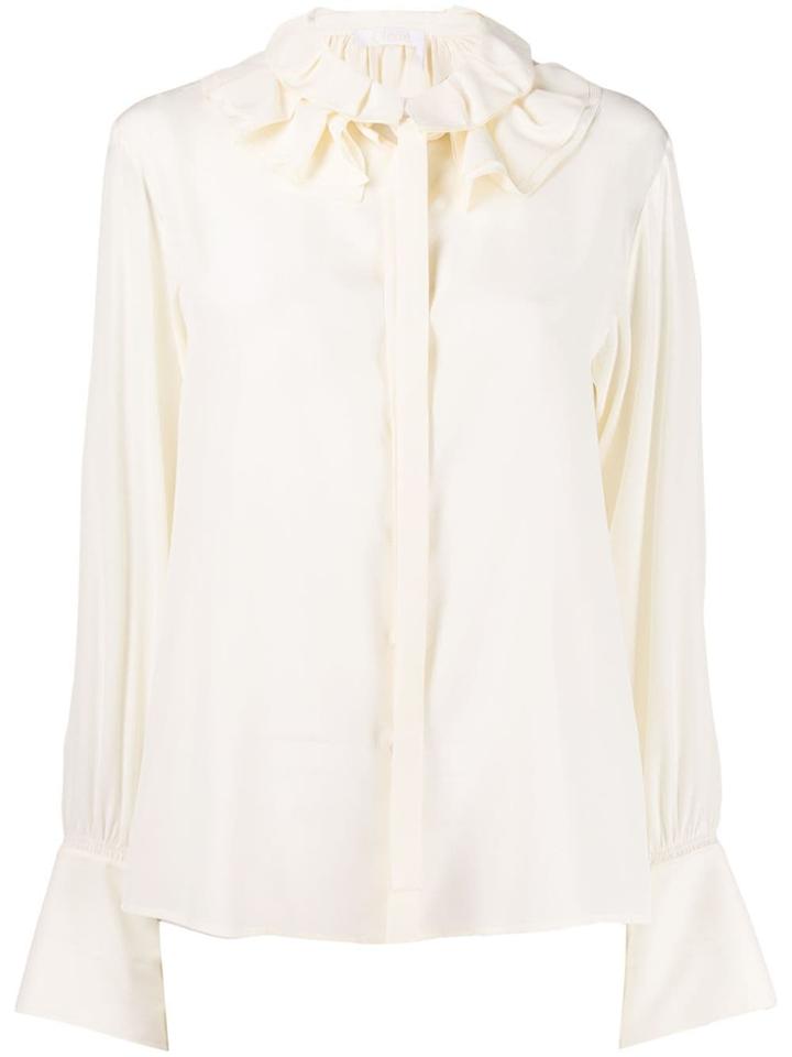 Chloé Pussy-bow Fitted Blouse - Neutrals