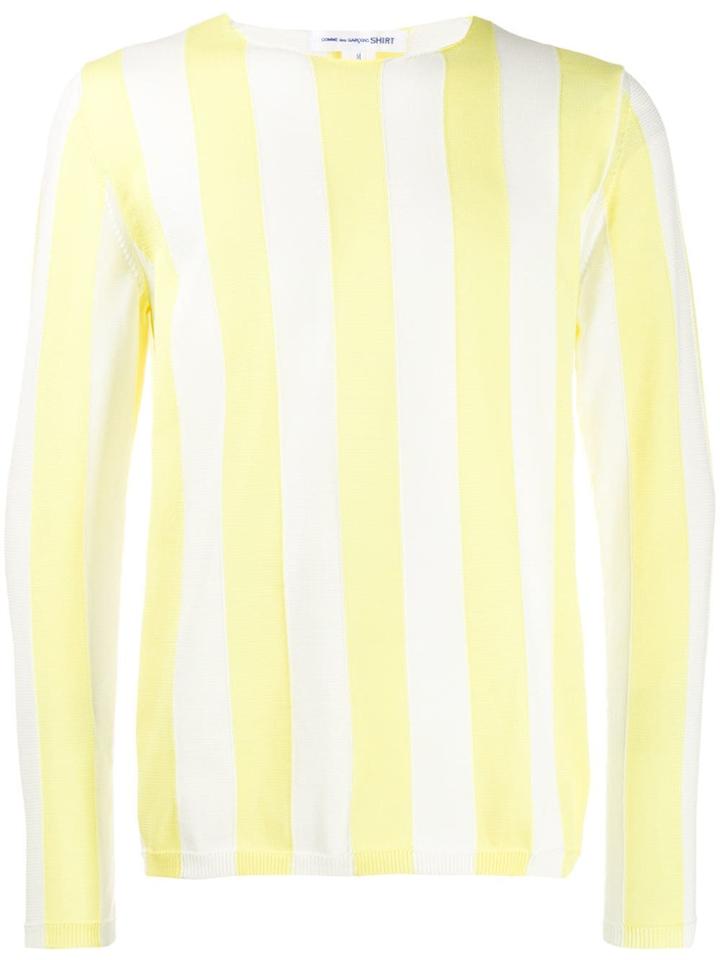 Comme Des Garçons Shirt Striped Jumper - White