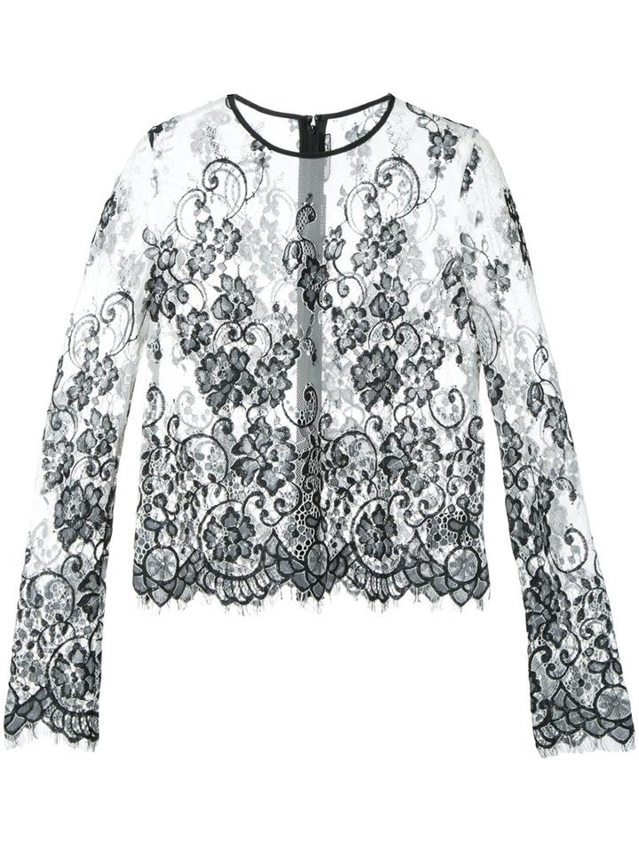 Aula Lace Blouse, Women's, Size: 0, White, Nylon/cotton