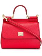 Dolce & Gabbana Medium 'sicily' Tote, Women's, Red, Calf Leather/leather