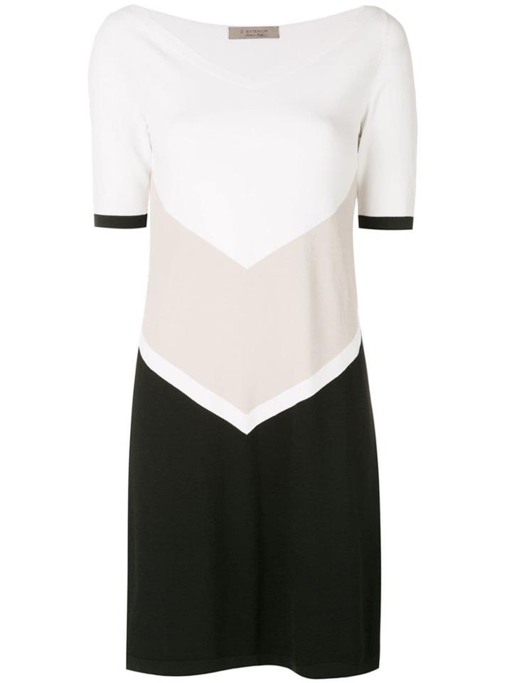D.exterior Colour Block Dress - White
