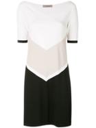 D.exterior Colour Block Dress - White