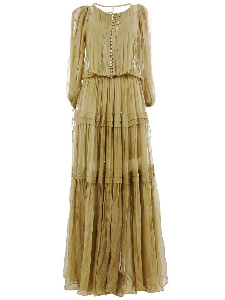 Maria Lucia Hohan Puff Sleeve Pleated Gown