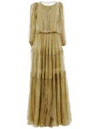 Maria Lucia Hohan Puff Sleeve Pleated Gown