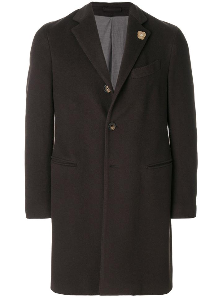 Lardini Single Breasted Coat - Brown