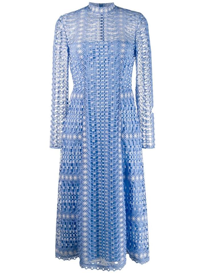 Temperley London Crochet Midi Dress - Blue