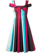 Paule Ka Pleated Striped Dress - Multicolour