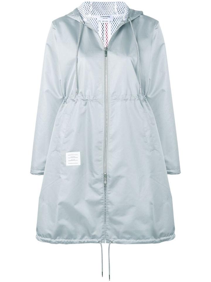 Thom Browne Center Back Long Hooded Parka - Grey