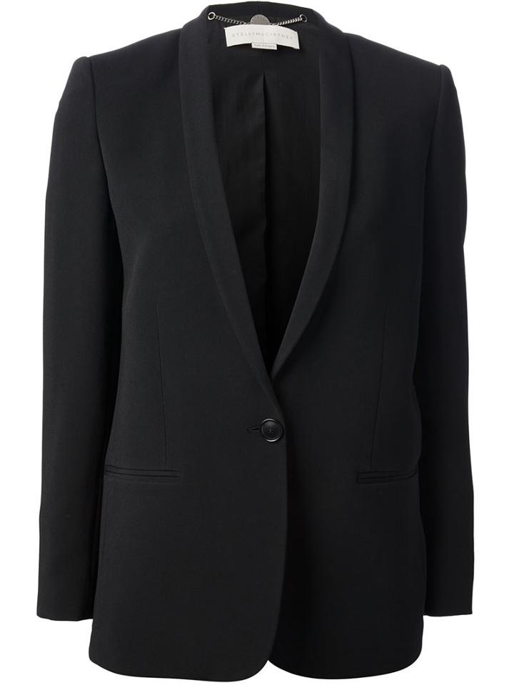 Stella Mccartney Fitted Blazer, Women's, Size: 40, Black, Spandex/elastane/acetate/rayon