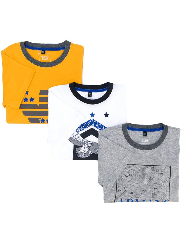 Armani Junior - Chest Logo T-shirt - Kids - Cotton - 6 Yrs, Yellow/orange