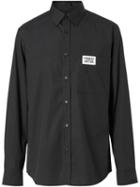 Burberry Logo Detail Stretch Cotton Poplin Shirt - Black
