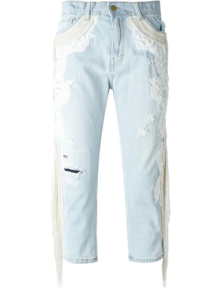 Amen Embroidered Jeans, Women's, Size: 42, Blue, Cotton/viscose