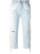 Amen Embroidered Jeans, Women's, Size: 42, Blue, Cotton/viscose