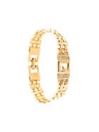 Givenchy Pre-owned Cut-out Logo Rhinestone Bracelet - Gold