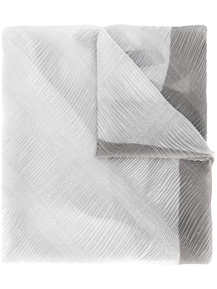 Armani Collezioni - Textured Scarf - Women - Polyester - One Size, Grey, Polyester