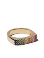 Ef Collection 14kt Yellow Gold Rainbow Pinky Ring
