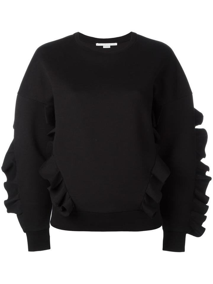 Stella Mccartney Ruffle Trimmed Sweatshirt, Women's, Size: 42, Black, Cotton