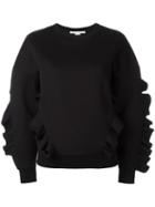 Stella Mccartney Ruffle Trimmed Sweatshirt, Women's, Size: 42, Black, Cotton