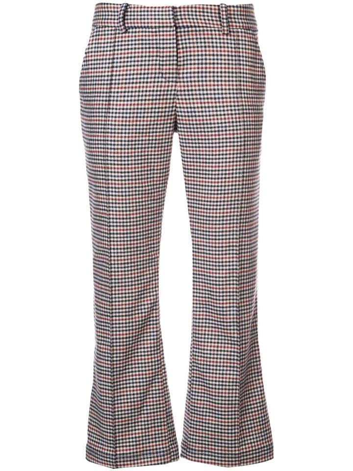Silvia Tcherassi Check Printed Tailored Trousers - Blue
