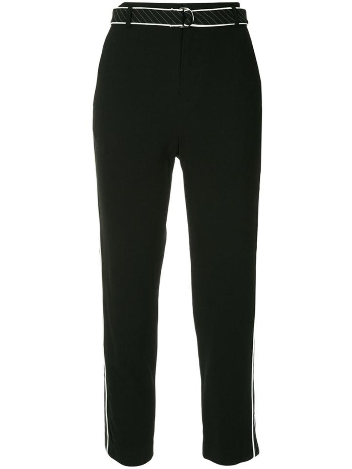 Guild Prime Contrast Trim Cropped Trousers - Black