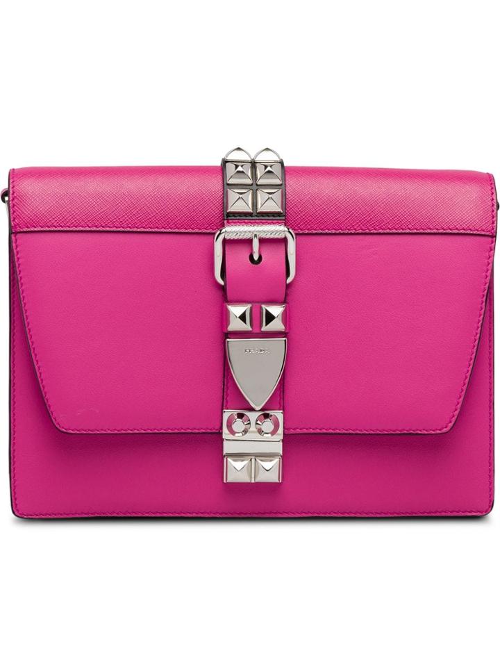 Prada Prada Elektra Calf Leather Bag - Pink & Purple