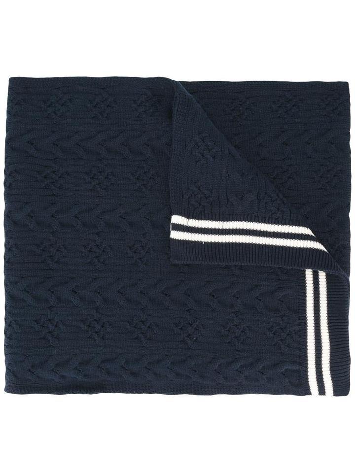 Comme Des Garçons Shirt Contrast Stripe Scarf, Men's, Blue, Acrylic