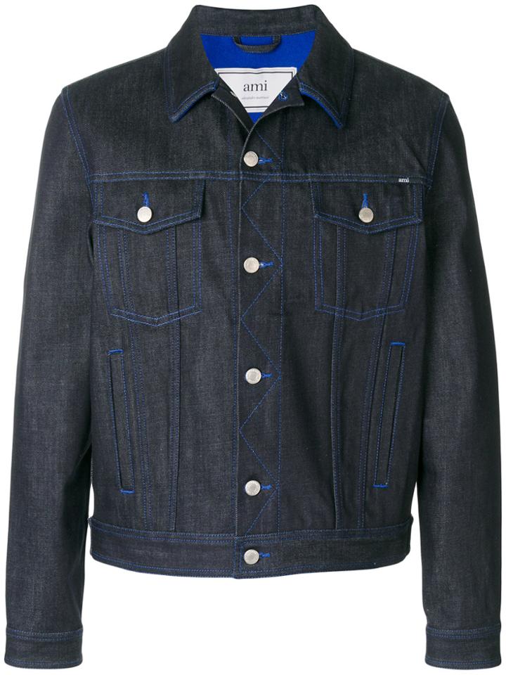 Ami Alexandre Mattiussi Bi-material Denim Jacket - Grey