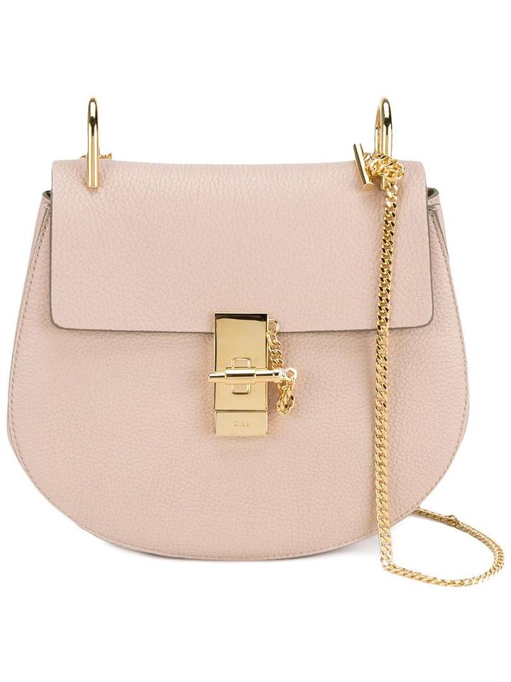 Chloé 'drew' Shoulder Bag, Women's, Pink/purple, Suede/calf Leather/metal