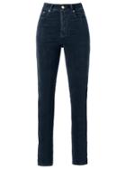 Amapô High Waist Velvet Skinny Trousers - Blue
