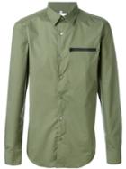 Opening Ceremony Zip Pocket Shirt, Men's, Size: S, Green, Cotton