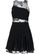 Cinq A Sept Embroidered Sheer Panel Dress