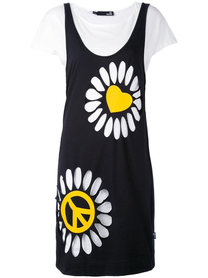 Love Moschino - Daisy Print Dress - Women - Cotton - 44, Women's, White, Cotton