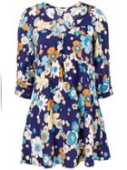 For Love And Lemons Magnolia Trapeze Mini Dress - Blue